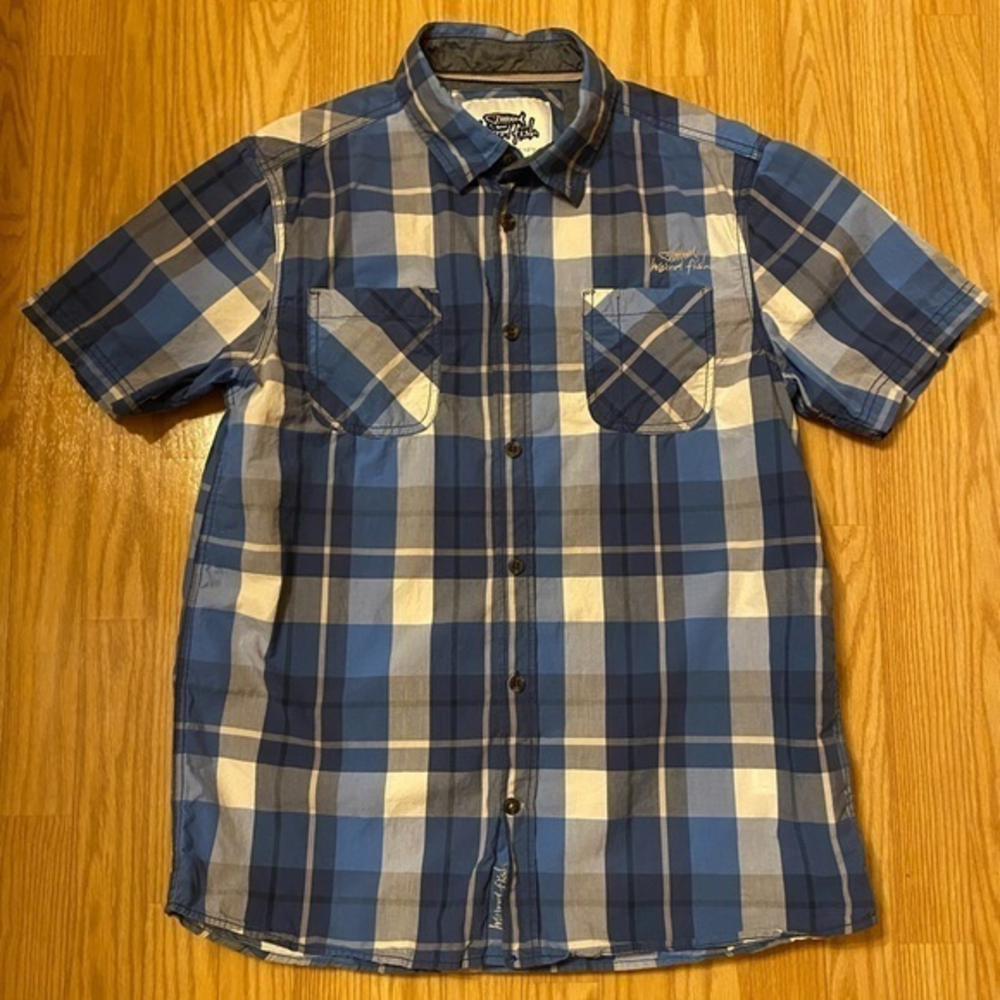 Weird Fish Mens Plaid Button Tee‎